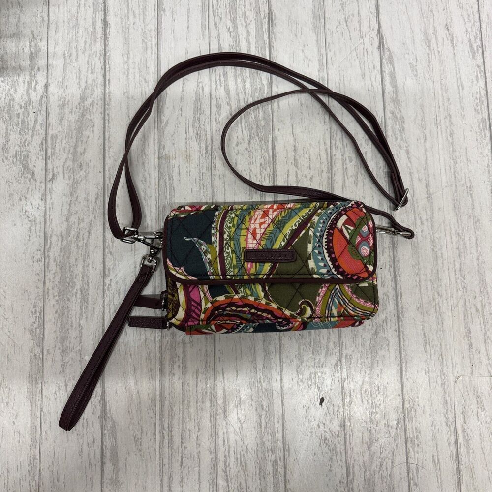 Womens Vera Bradley Paisley Print Crossbody Wallet